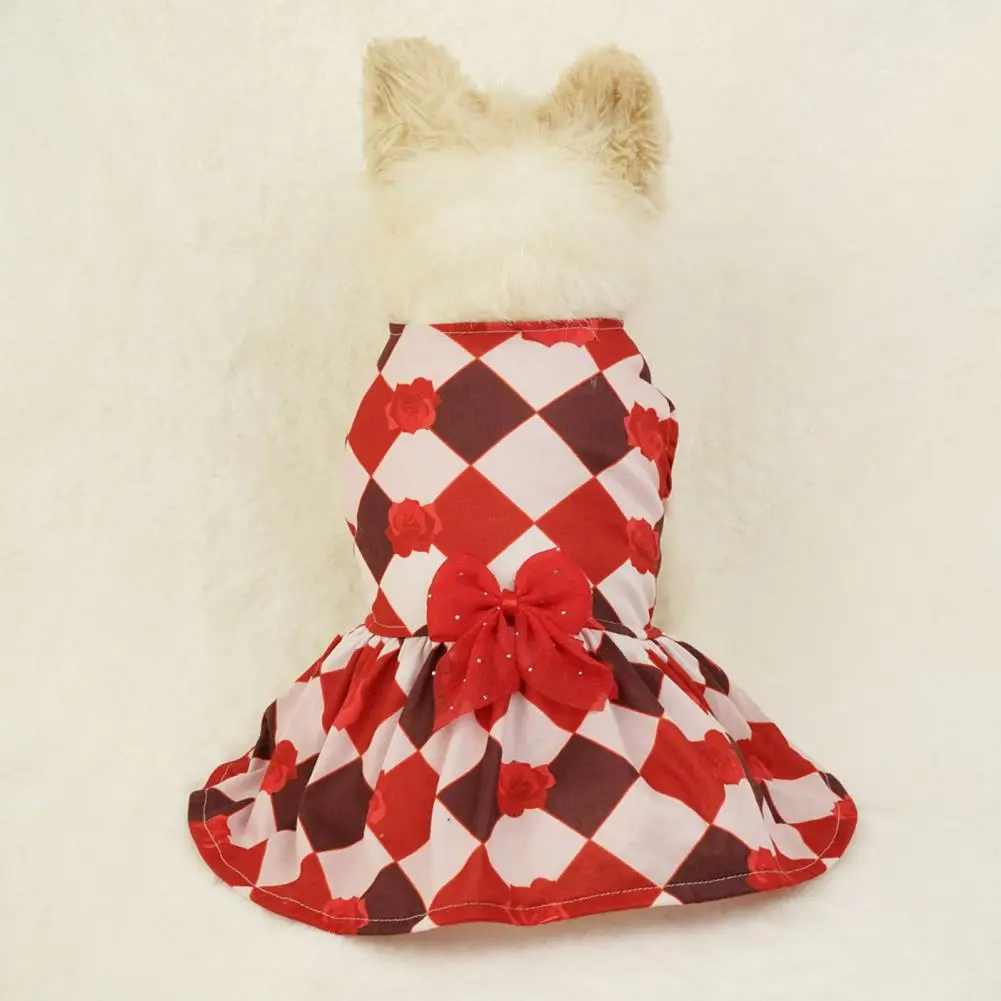 

Pet Dress Fashionable Plaid Bow Dress for Pets Soft Comfort Style for Dogs Cats for Parties Birthdays Weddings Stylish Pet