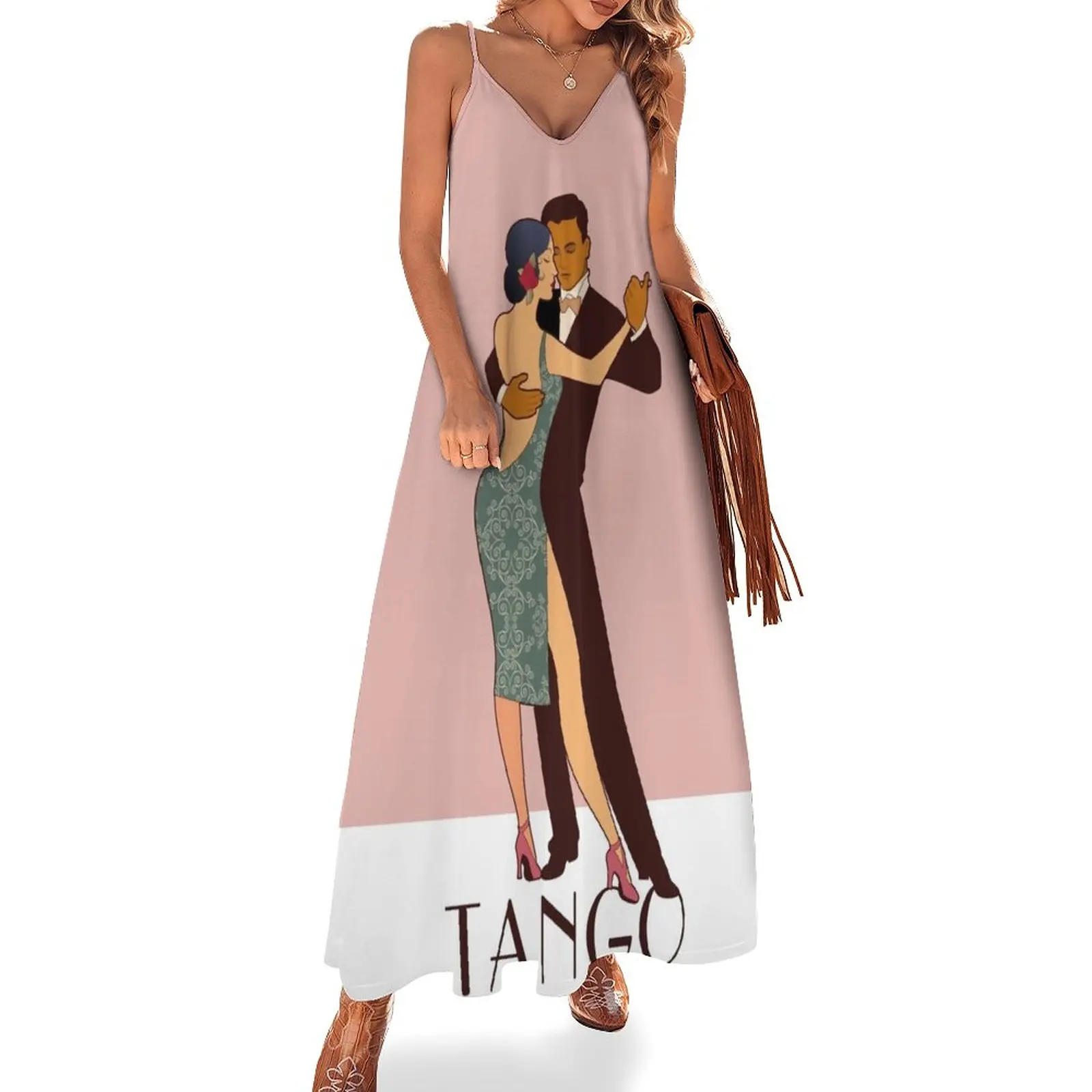 

Art Deco Argentine Tango A Dreamer`s Dance Vintage Retro Art Argentina Buenos Aires Montevideo Sleeveless Dress