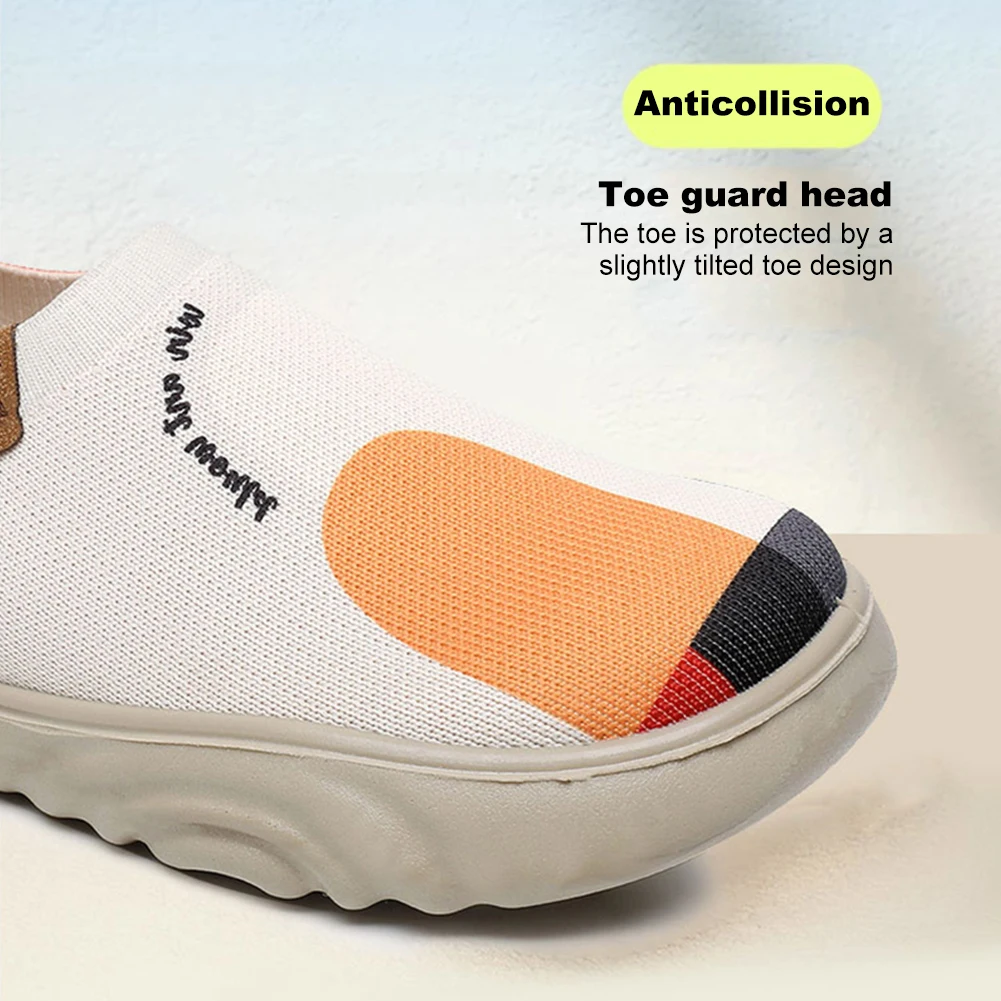 Women Painted Loafers Round Toe Floral Art Sneakers Breathable Casual Walking Shoes Soft Sole Mom's Flat Old Beijing Cloth Shoes 5