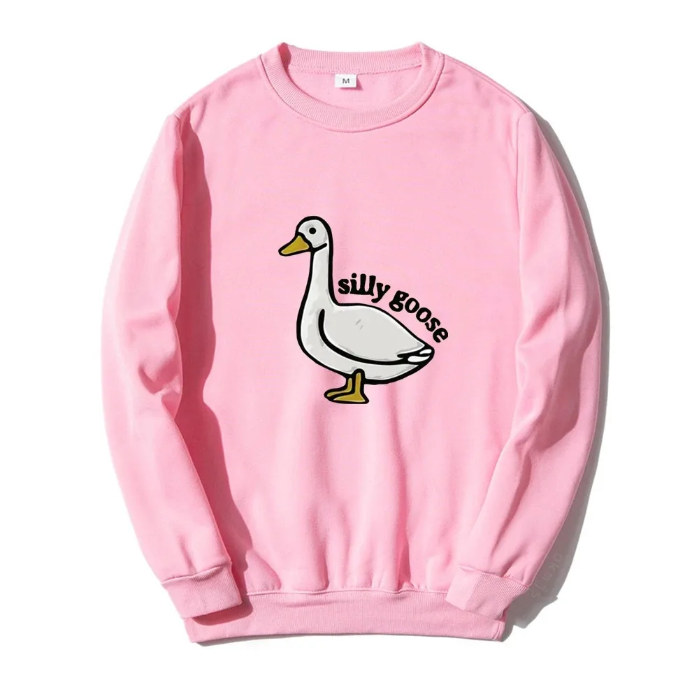 

Women Cotton Sweatshirt Silly Goose Print O-Neck Big Size Cartoon Pullover Casual Female Clothing High Quality Long Sleeve Tops