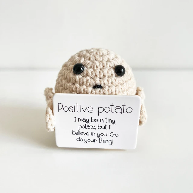 New Handmade Positive Potato Cute Wool Knitting Doll with Card Home Decor  Ornament Funny Potatos Room Decorations Christams Gift - AliExpress