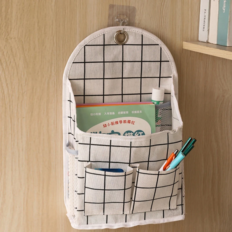 Large Capacity Cotton Linen Storage Bag Home Wall Mounted Organizer Hanging Bag Closet Toy Box Container Organizer Fabric Basket 3