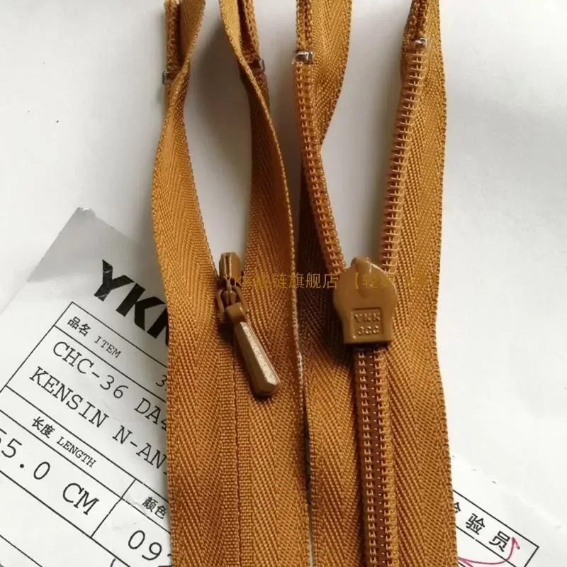 

5pieces Customized 20 Colors 55cm YKK Invisible Zipper 3 # Nylon Fabric Edge 50CM Dress Wedding Dress Pull Lock Head Coffee