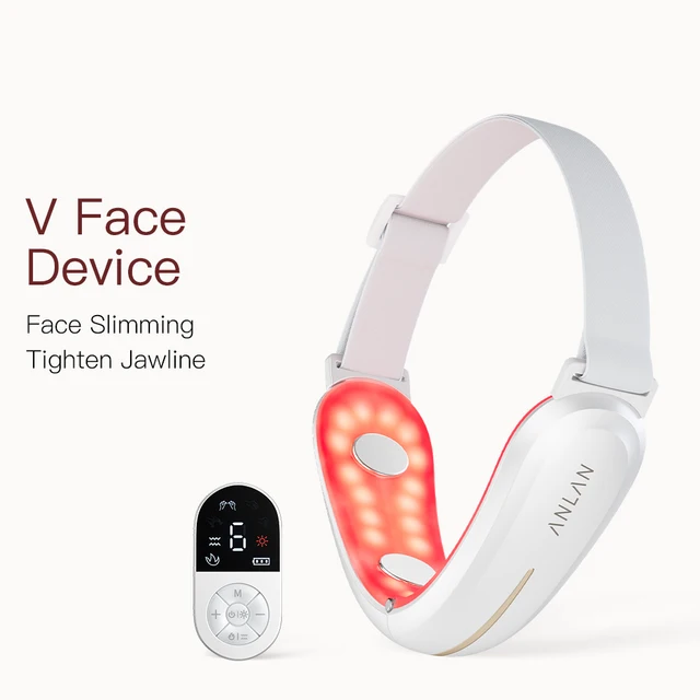 ANLAN V-Face Lifting Beauty Device 4-pole Double Chin Remove EMS Facial Slimming Red/Blue Light Heat Massage Face Lift Machine 1