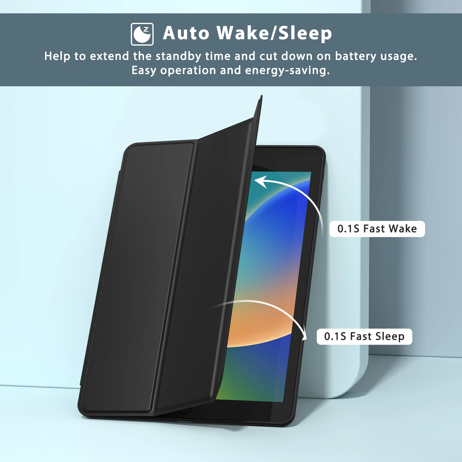 Premium Soft PU Leather iPad Case with Auto Wake/Sleep Function