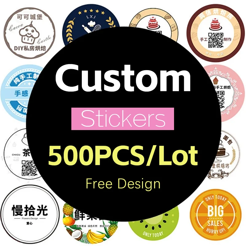 Custom Round Stickers Waterproof Personalized Logo Labels for Wedding ...