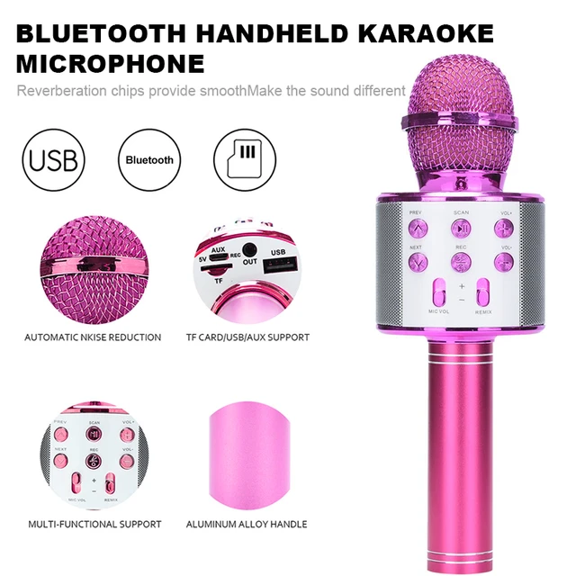 Microphone de karaoké Bluetooth sans fil, portable, déterminer, micro,  anniversaire, cadeaux de fête à la maison, jouets pour enfants, adultes -  AliExpress