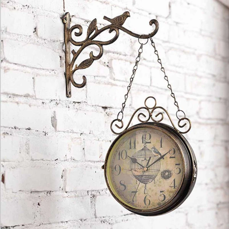 Antique Double-Sided Outdoor Garden Wall Clock 1