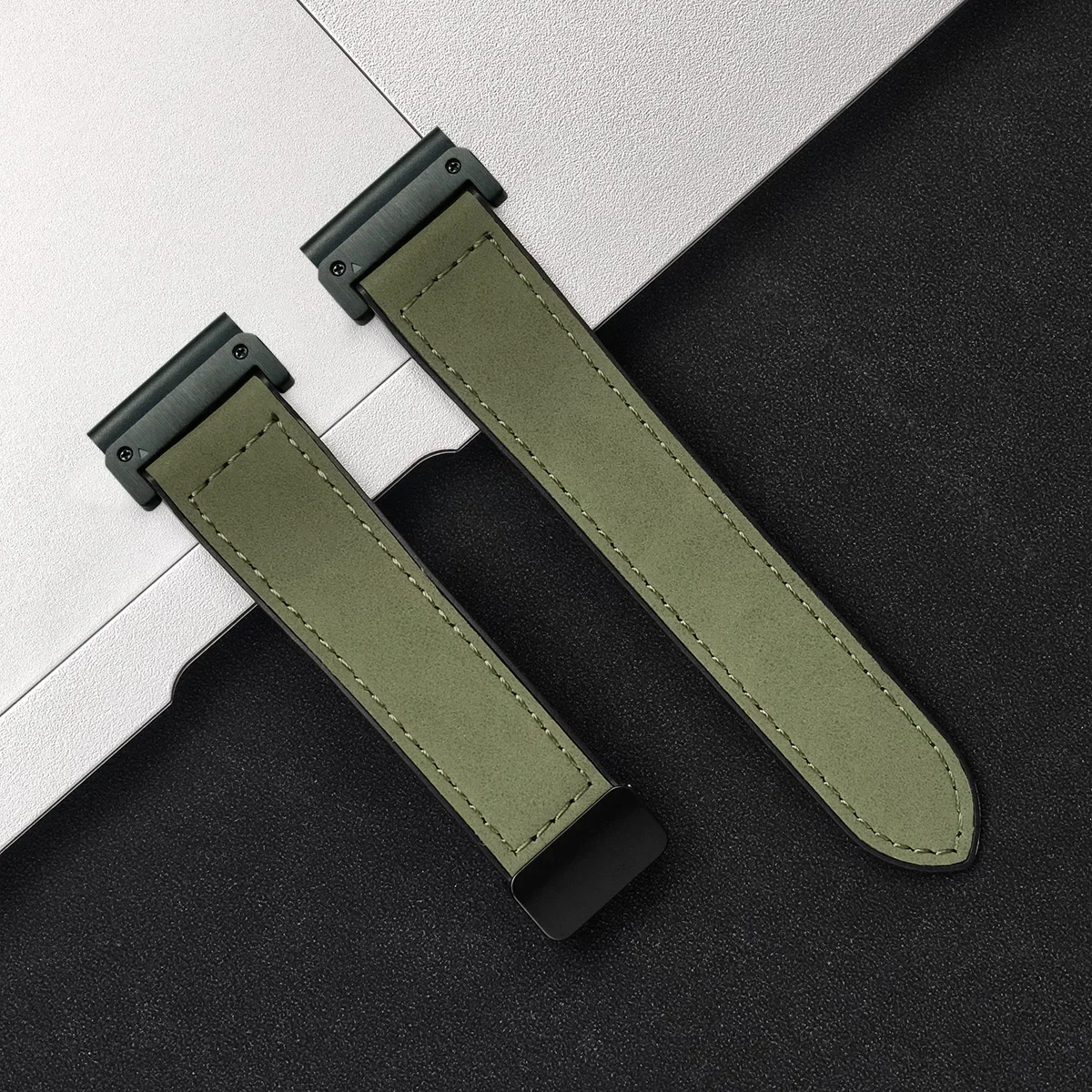 Premium Leather Silicone Sport Band – No-Gap Quick Release Watch Strap