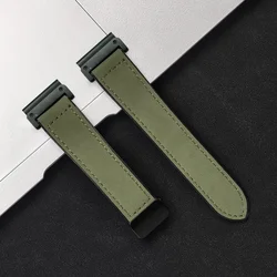 Premium Leather Silicone Sport Band - No-Gap Quick Release Watch Strap for 22mm (HGr)