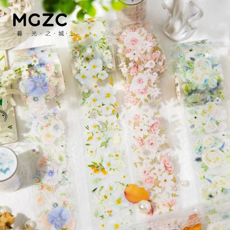 

PET Floral Washi Tape Flower Washi Masking Tape Self-Adhesive Decorative Tape For DIY Art Craft Diary Scrapbooking Journaling