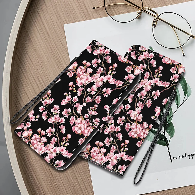 Elegant Stand Flip Wallet Case with Painted Pattern