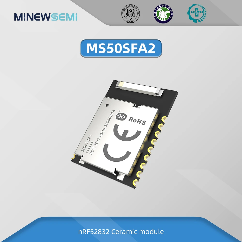 세라믹 칩 안테나 무선 장거리 송신기, 블루투스 블 모듈, 최소 크기, nRF52832, MS50SFA2, 2.4Ghz