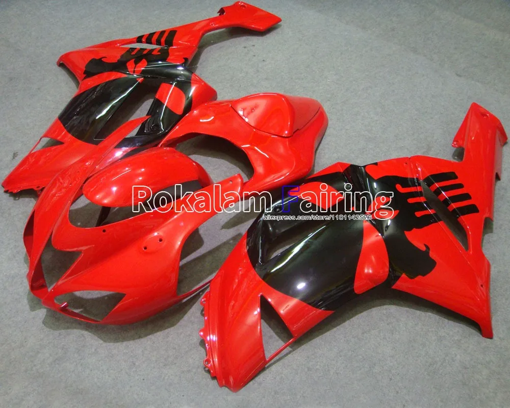 

For Kawasaki ZX 6R 2007 2008 Fairing Ninja ZX-6R Bodywork 636 Red Black Motorbike Parts ZX6R 07 08 (Injection molding)