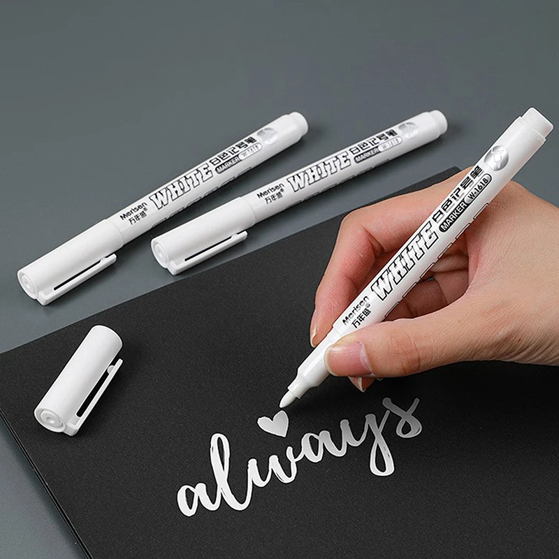 White Marker Pen Alcohol Paint Oily Waterproof Tire Painting Graffiti Pen Permanent Gel for Fabric Wood Leather 1.5mm permanent marker pen permanent marker white marker pens paint marker pen markers pen permanent markers marker pens paint pen art marker pen art markers