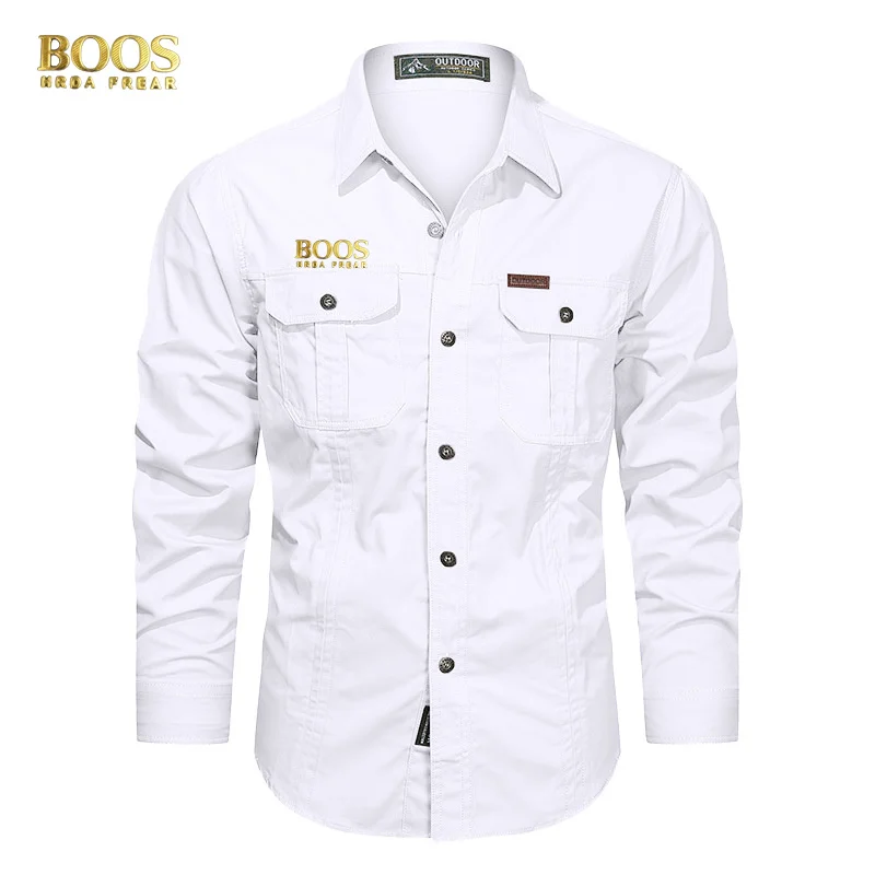 Vintage Gold Label lapel long -sleeved tower multi pocket business casual high quality water iron and autumn fashion 3
