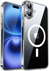 Magnetic Luxury Shockproof Armor Case with Magsafe Wireless Charging and Matte Translucent Finish - iPhone 12 Pro (Clear)