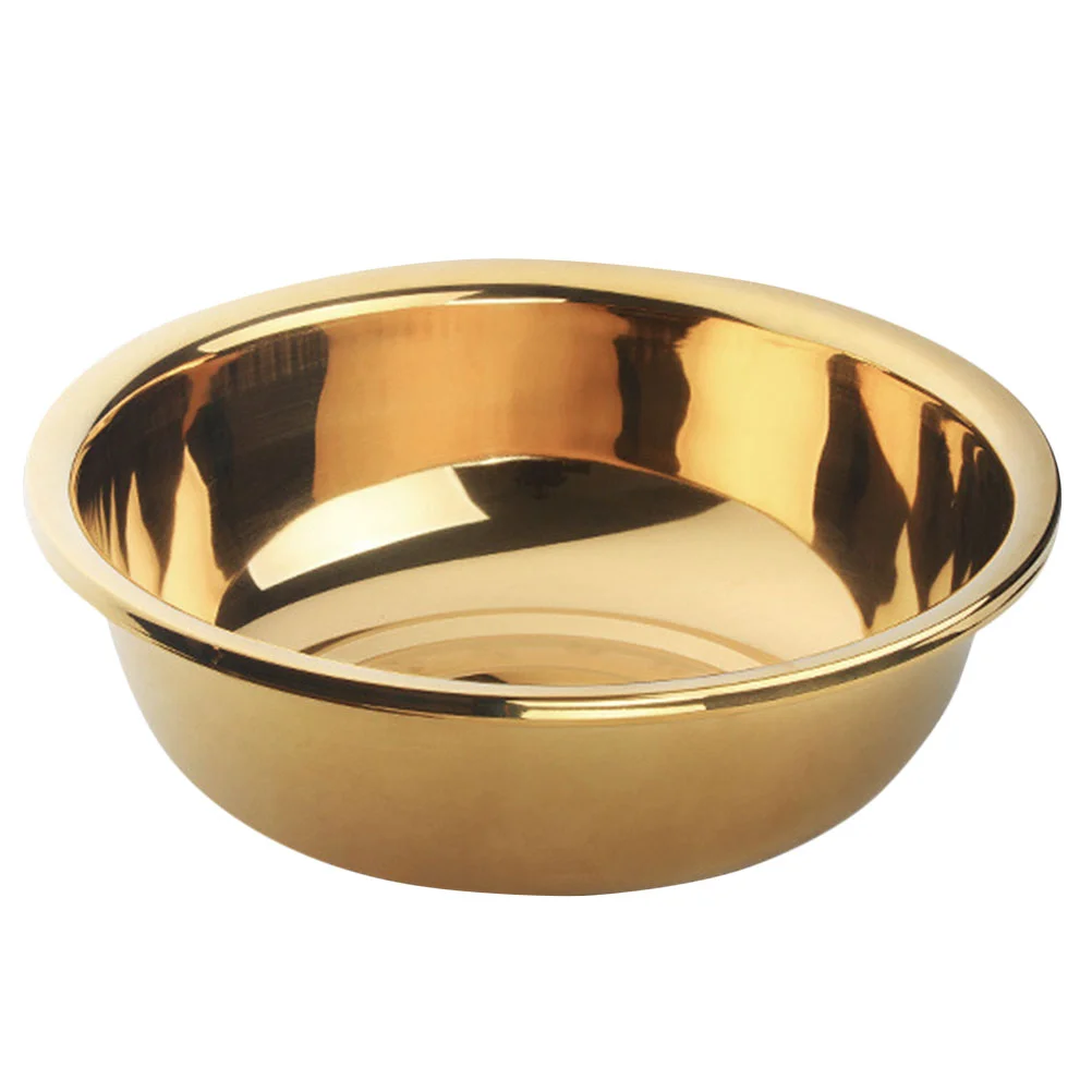 

Stainless Steel Basin Thickened Kitchen Bath Household Vegetable Wash (gold) Mixing Bowls Large
