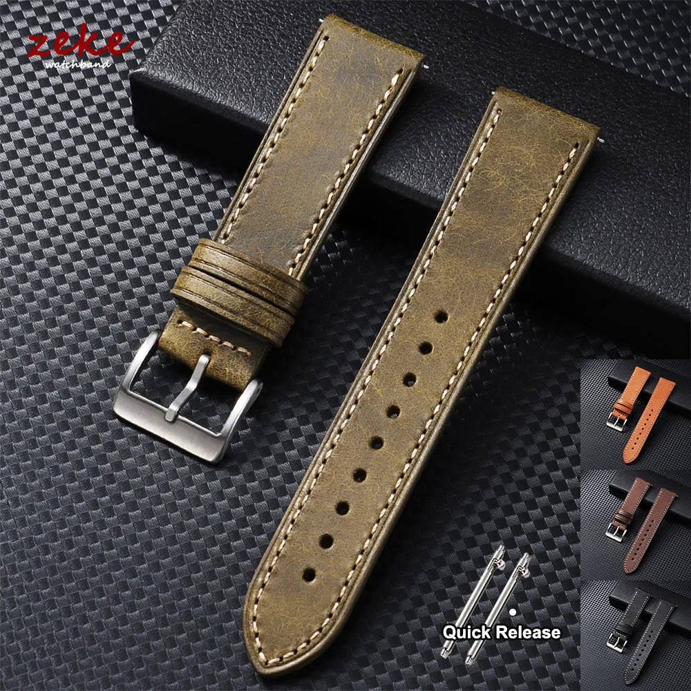 Wholesale Customized Leather 18 mm Wristwatch Band CR0204_K0009806 main image 0
