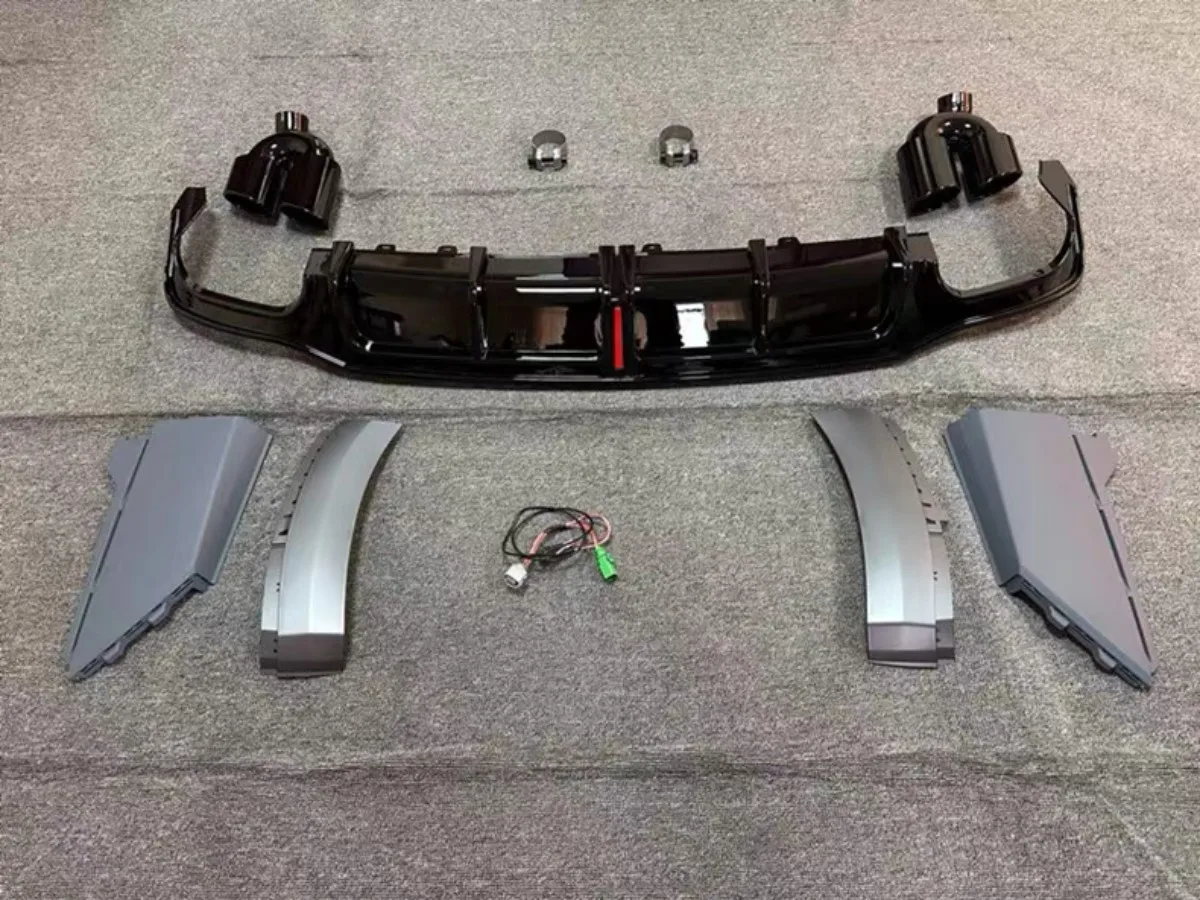 【新品】車用バンパーリップ リアディフューザー Audi A6 Standard 2019-2022 アップグレード S6 スタイル ブラッ