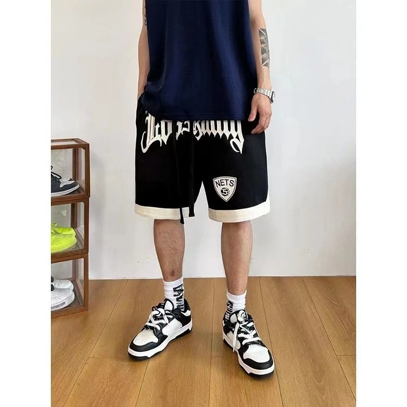 Number and letter embroidery basketball shorts men 2023 summer popular y2k  baggy sweatpant casual all-match short men streetwear - AliExpress