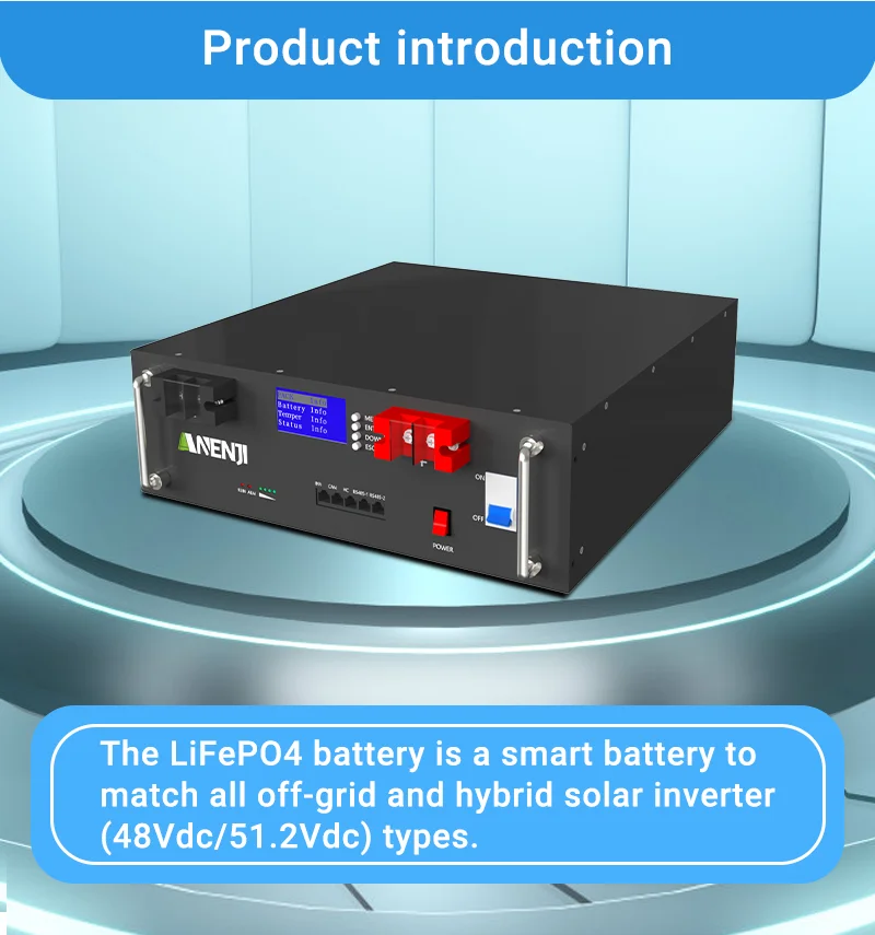 ANENJI LiFePO4 48V 100Ah Akkupack 51,2V 5kWh 100A BMS RS485 6000+ Zyklen A+Qualität Batteriezellen CAN-Akkupack, Heimenergiespeicher – Detail 4