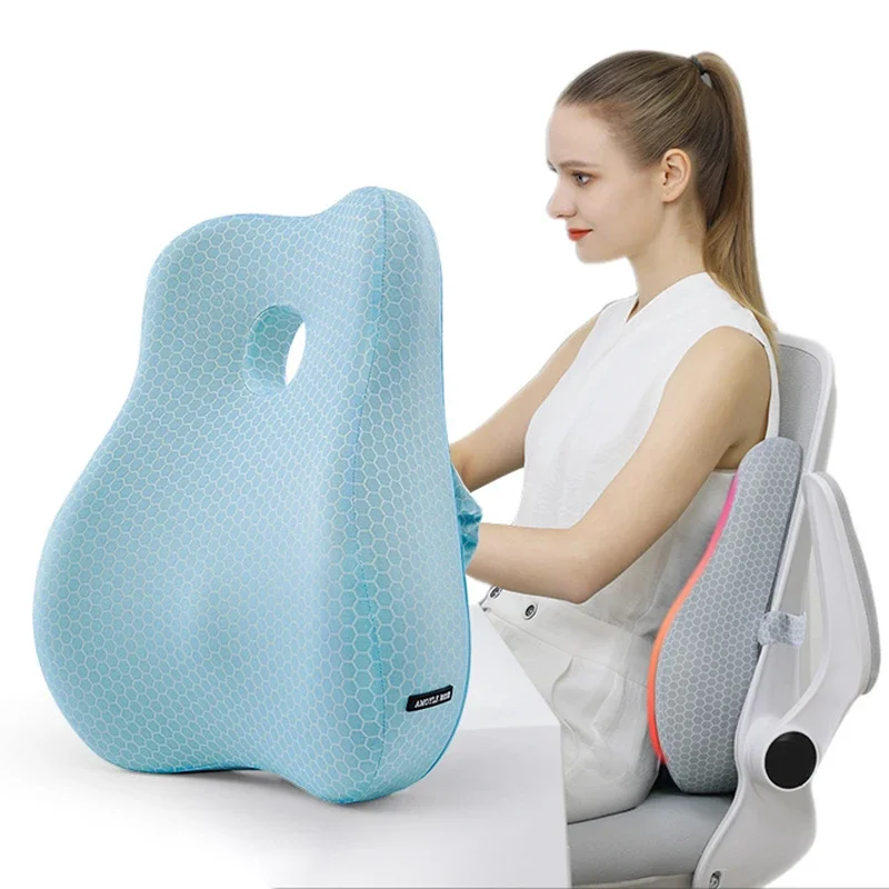 Memory Foam Seat Cushion Orthopedic Pillow Coccyx Office Chair Cushion  Waist Back Lumbar Support Pillow Car Seat Hip Massage Pad - AliExpress