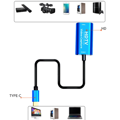 USB C 타입 3.1 HDMI 호환 비디오 캡처 카드, PC 게임 카메라 녹화 라이브 스트리밍용, 4K 1080P USB-C HD 비디오 그래버 2