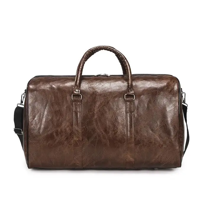 Travel Bag For Men Pu Leather Shoulder Bag Big Capacity Tote Bags