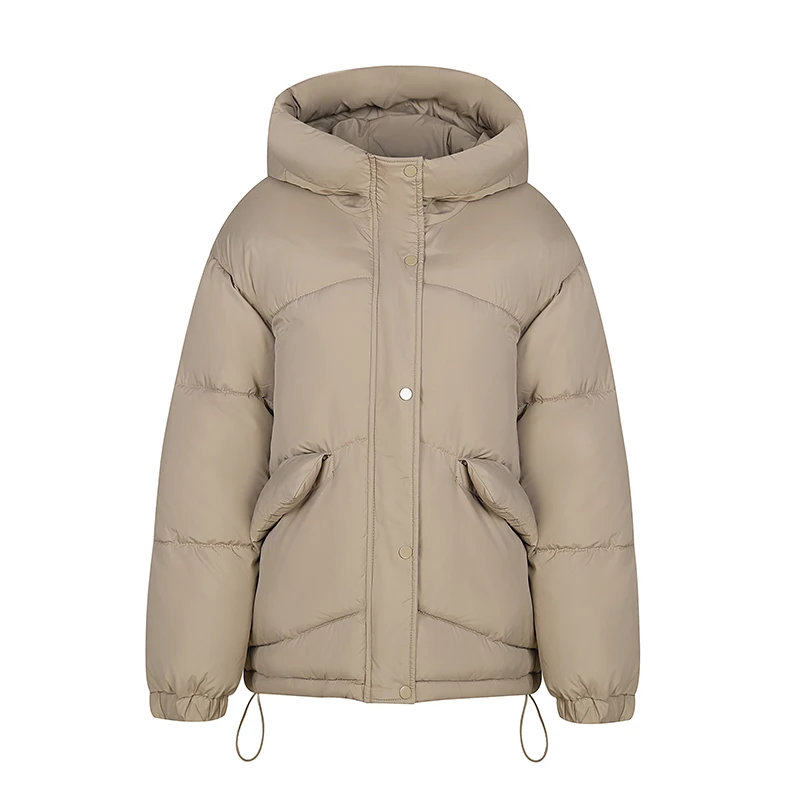 

FORERUN Women Puffer Jacket 2023 New Bubble Coat Hooded Cotton Padded Solid Super Warm Parka Factory Supply Dropshipping Sales