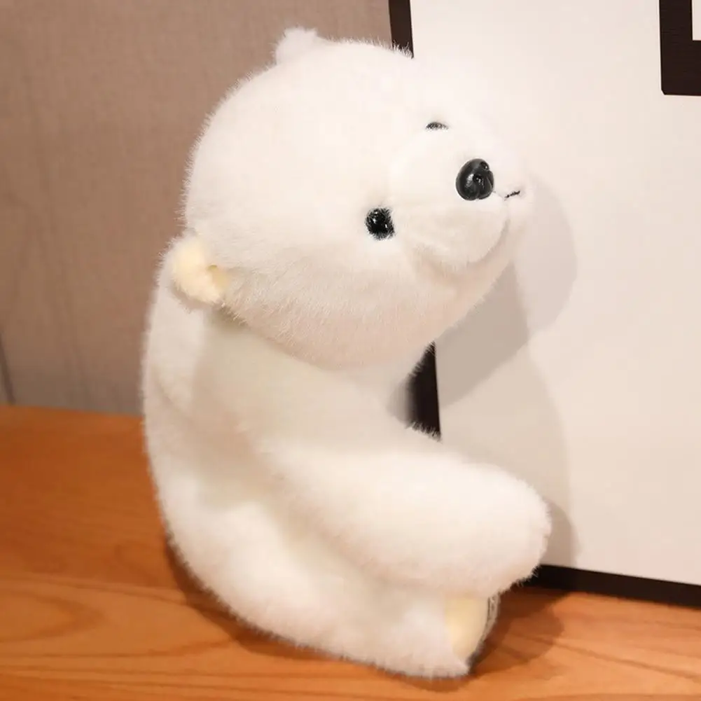 

Stuffed Polar Bear Toy Soft Fuzzy Polar Bear Plush Doll Simulated Stuffed Animal Toy for Home Decoration Ideal Kids' Birthday