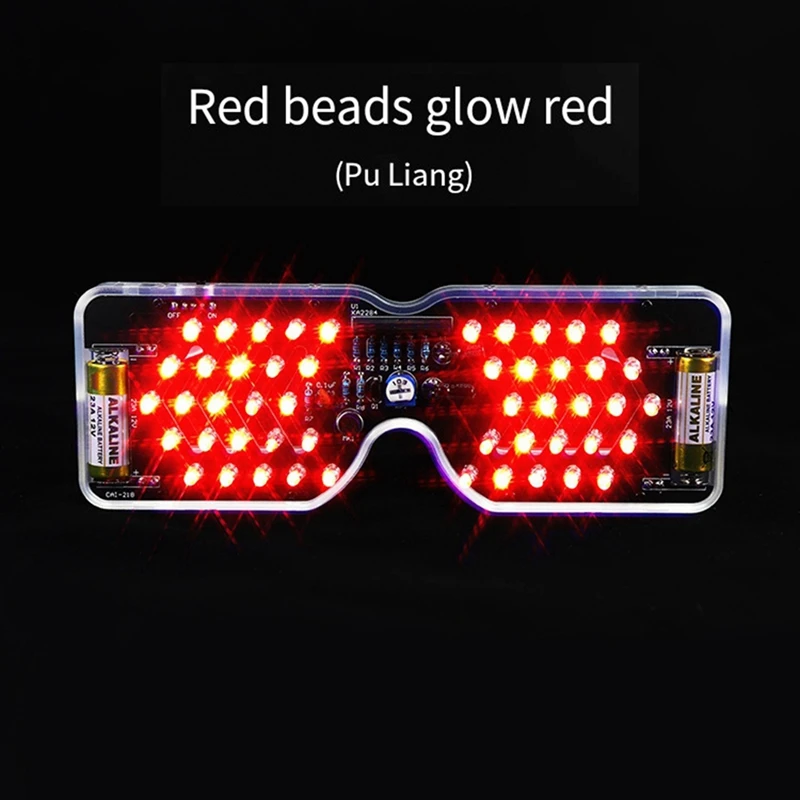 Light Up Glasses Soldering Practice Kit Sound Activated LED Eyeglasses DIY Electronics Kit For Learning Project 2