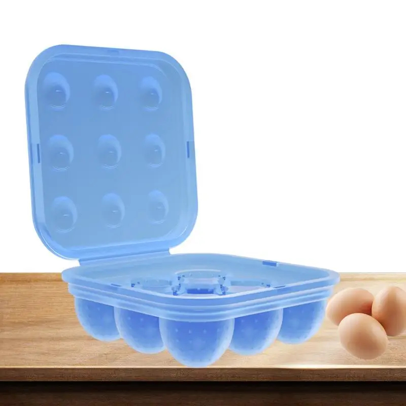 

Silicone Egg Organizer 9 Grids Shockproof Portable Egg Container Silicone Eggs Storage Protection Box For Outdoor Camping Hiking