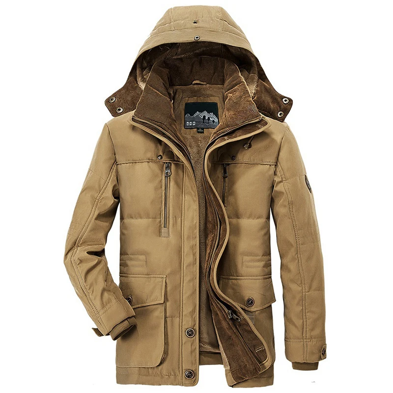 Men Winter Fleece Warm Thick Windproof Parkas Jackets Coat Men Autumn Fashion Hooded Casual Tactics Military Parkas parkas coat parka coat