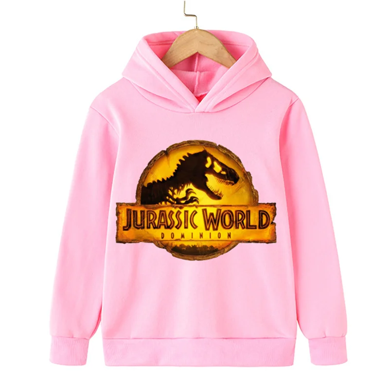 

Jurassic World Dominion Hoodies Boys Girls Sweatshirts Cartoon Tees Child Tops Dinosaur Clothing 3D Harajuku Long Sleeve Clothes