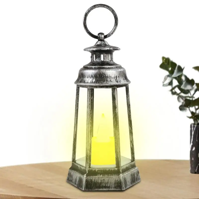 

Candle Holder Lantern Decorative Candle Holders Lights LED Warm Candle Lanterns Home Decor Ornament Retro Hand-Held Candle