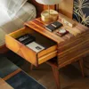 Laden Solid Acacia Wood Nightstand with Storage Drawer, Mid-Century Modern Art Deco Design, End Table 5