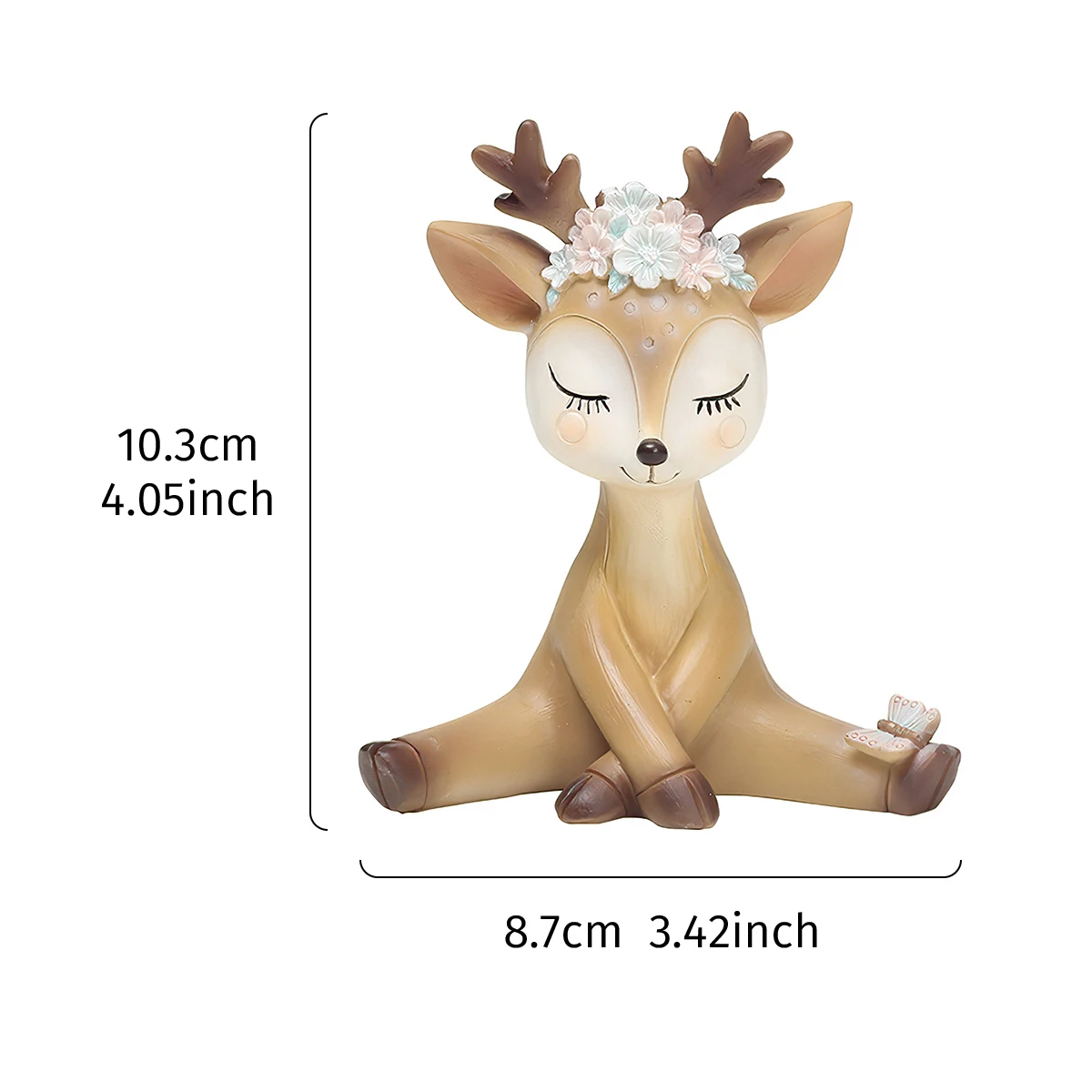1PC, creative cartoon little sika deer decorative gift resin home desktop decorative item