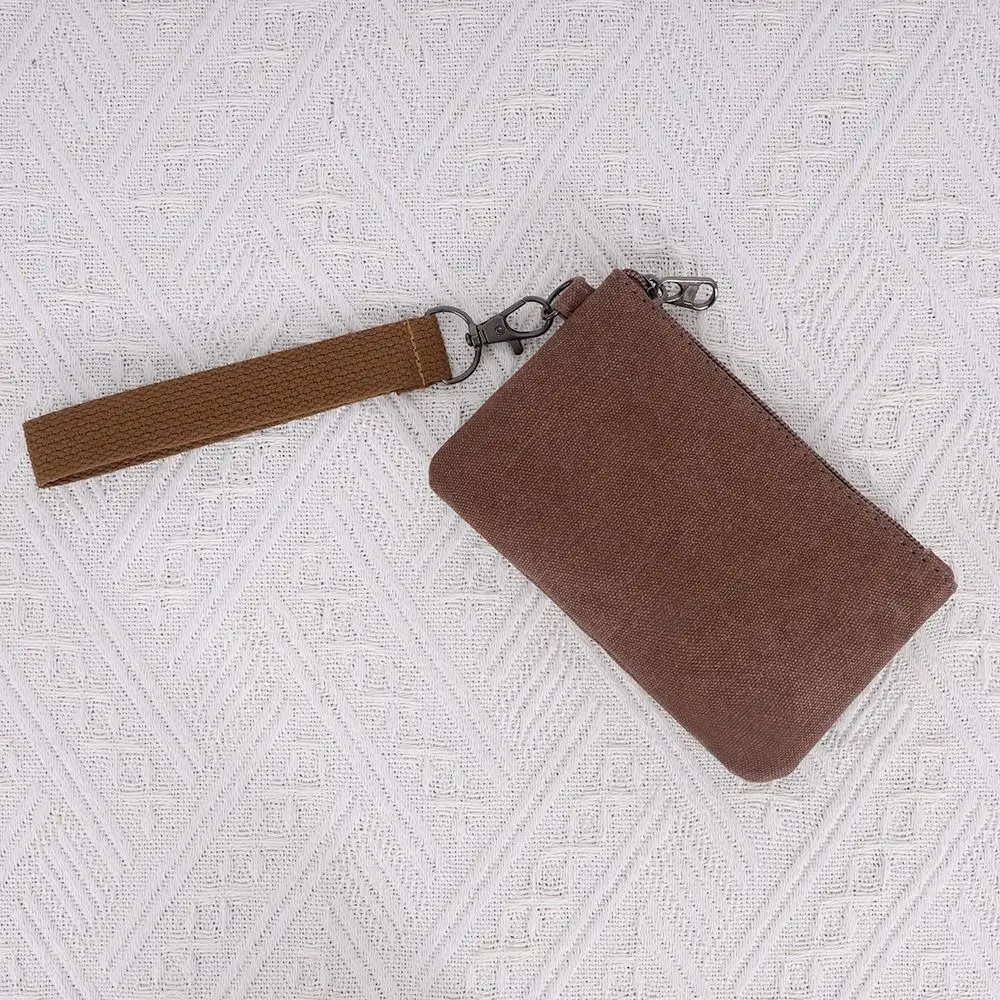 Unisex Canvas Wallet Zippers Coin Bag Purse Pouch Bag Short Wallet Mini Purse Card Holder Fabric Coin