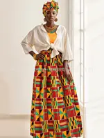 Robes africaines femmes jupe à franges Kente 4