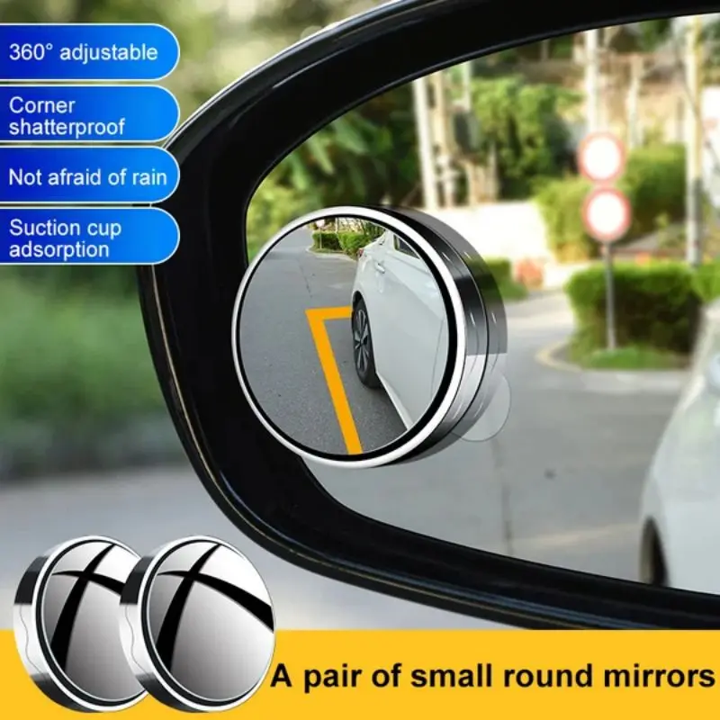 2x 360° Stick on Rear View Auxiliary Blind Spot Mirror Wide Angle Car Truck  SUV