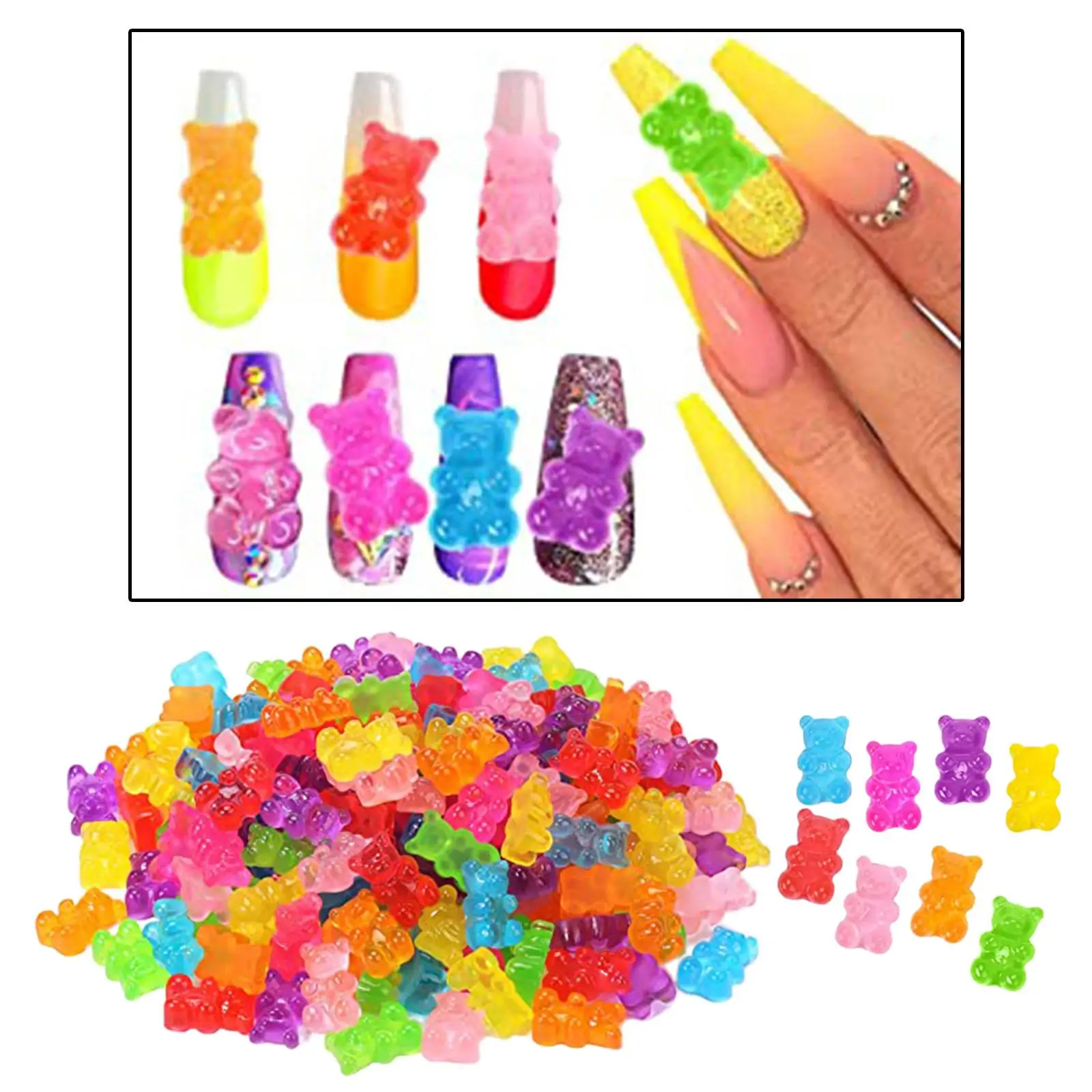 50 Pieces Gummy Bear Charms Flatback DIY Supplies for Decoration Children