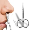 Professional Stainless Nails Eyebrow Nose Eyelash Cuticle Trimmer Epilator Scissor Manicure Tool Curved Pedicure Scissors Silver 1
