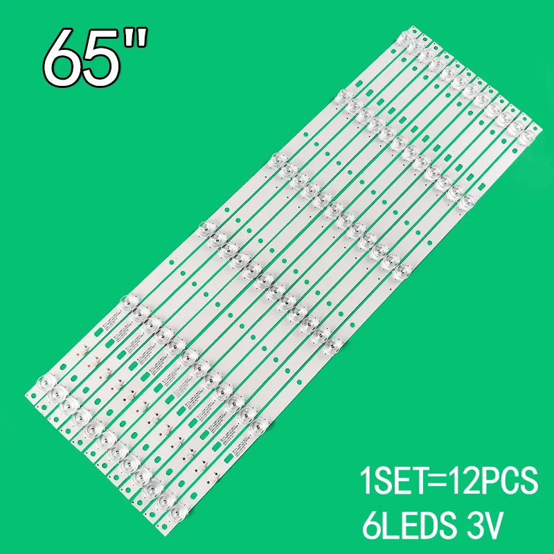 For 12PCS LED Backlight Strip JS-D-JP65EU-061EC JS-D-JP65EU-062EC E65EU1000 DS65M75-DS01-V01 202006-DS65M7500-01 DSBJ-WG 65QHQJP 3pcs set led backlight for led39c310a led strip js d jp3910 071ec js d jp3910 061ec e39du1000 mcpcb js d jp3920 071ec