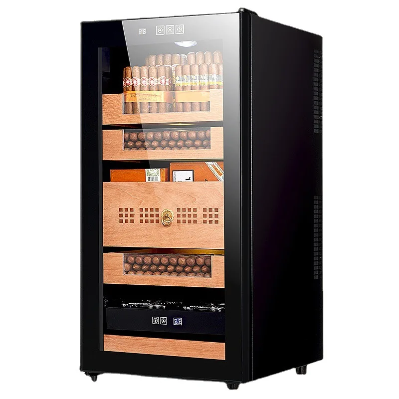 Cigar Cooler 78 Liter 450 Cigars Temperature Adjustable Spanish Cedar Wood Cigar Humidor Cabinet