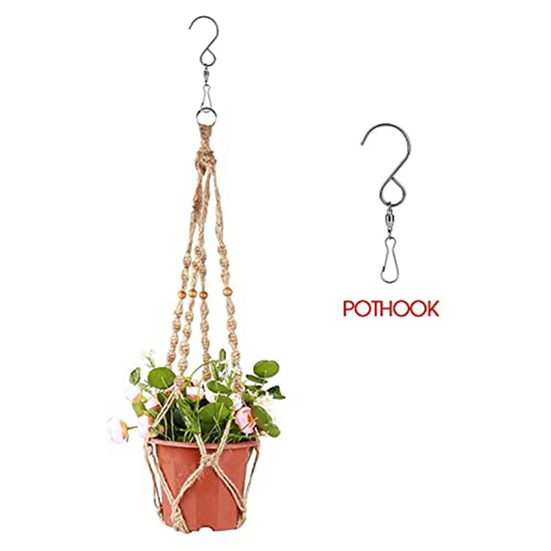 20PCS Swivel S Hooks Clips Wind Chime Hook Set For Hanging Garden Wind Spinners Flower Pot Silver