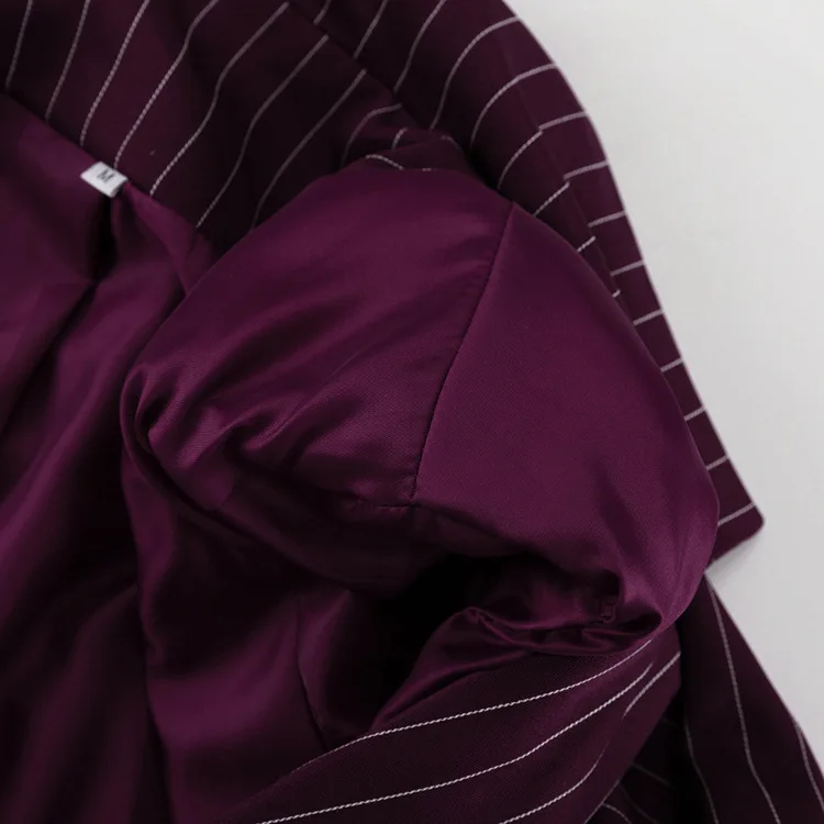 Lace Striped Suit Outwear For Women Patchwork Long Sleeve Lapel Fashion Commute Pocket Coat Ruffled Female Loose Blazer