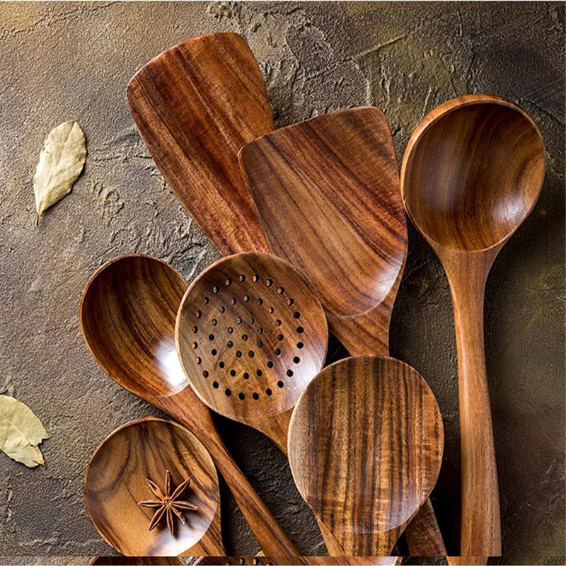 Cooking Spoon Ladle Turner Rice Colander Soup Skimmer Scoop Utensils 7Pcs kitchen utensils