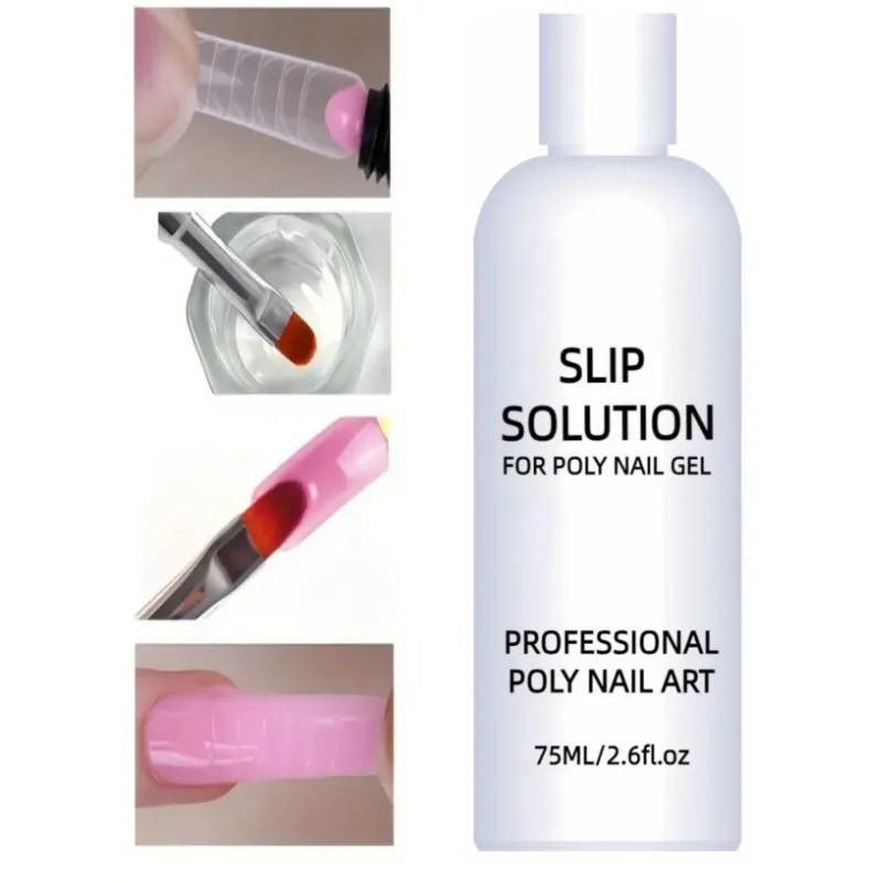 75ml Slip Solution for Poly Gel Builder Acrylic Gel Brush Cleaner Remove Nail Polish 2 pcs per set nail brush cleaner