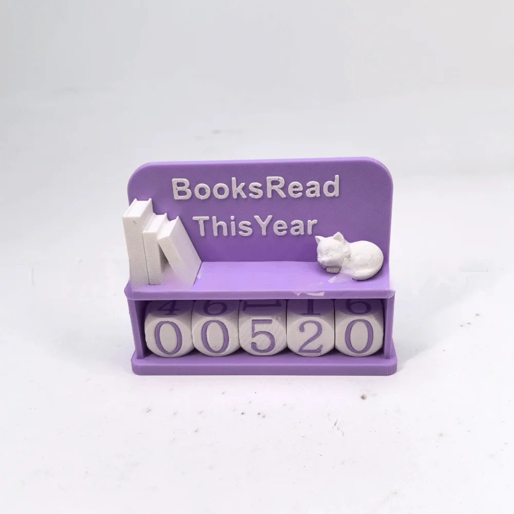 3D Printed Reading Counter Book Lover Decor Sign